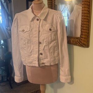 Lilly Pulitzer White Denim Jacket with Button Front